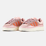 Жіночі кросівки Adidas Campus x Bad Bunny Pink Orange White, рожеві замшеві кросівки адідас кампус бед банні, фото 2