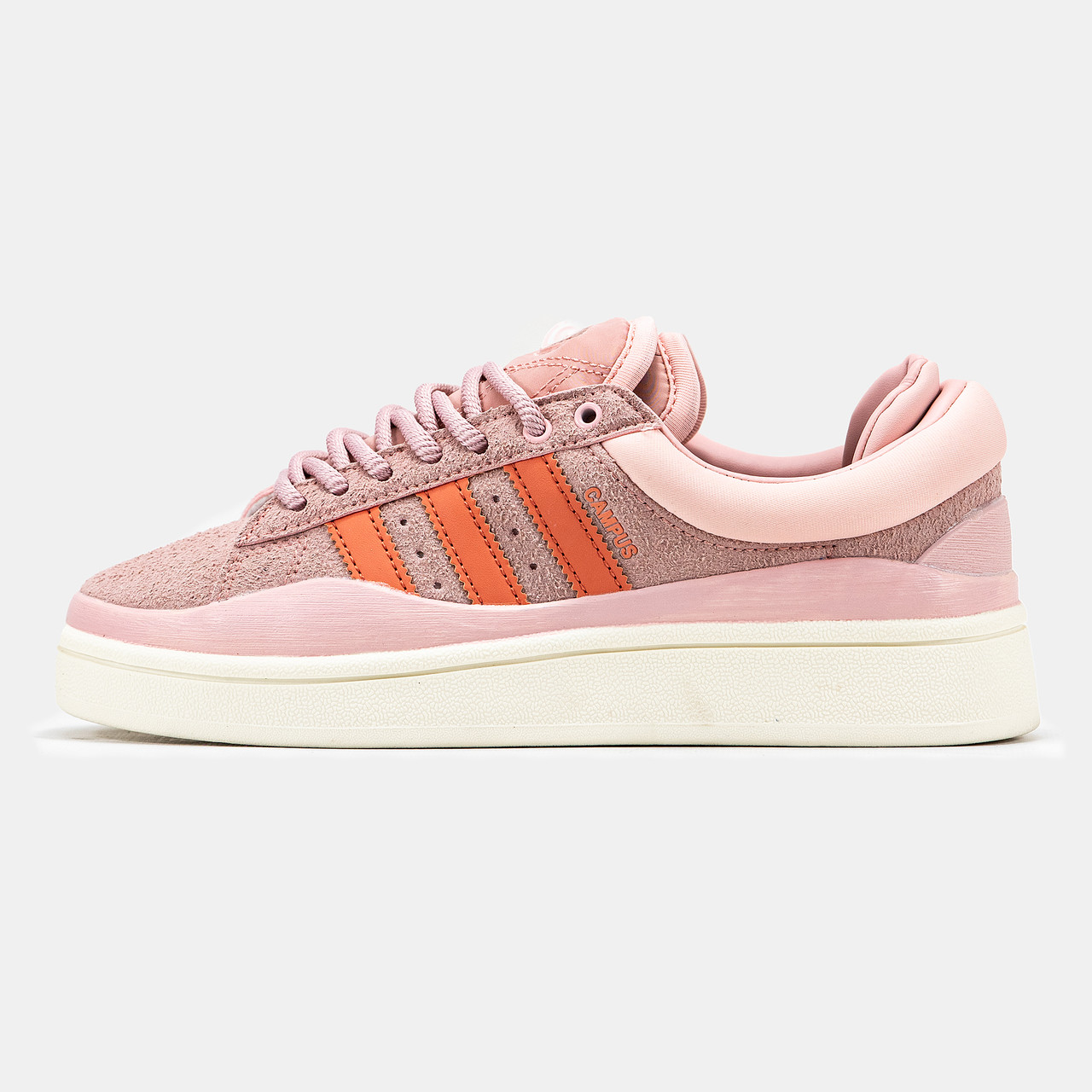 Жіночі кросівки Adidas Campus x Bad Bunny Pink Orange White, рожеві замшеві кросівки адідас кампус бед банні, фото 1
