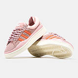 Жіночі кросівки Adidas Campus x Bad Bunny Pink Orange White, рожеві замшеві кросівки адідас кампус бед банні, фото 5