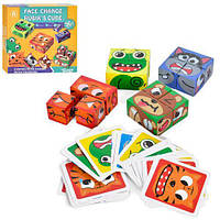 Деревянная игрушка Игра MD 1744 (32шт) кубики-пазлы, карточки-животные, в кор-ке, 19,5-19,5-3,5см