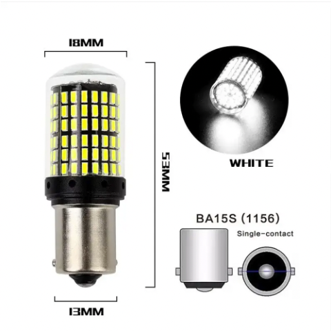 Автомобільна LED лампа 144smd P21W Ba15s Біла 15W 12-24V CAN, фото 1