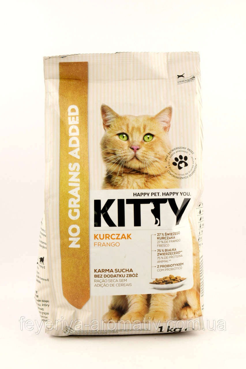 Сухий корм для кішок Kitty 1 кг з курятиною без злаків Польща