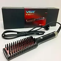Фен електрична щітка для волосся VGR V-590. Фен-гребінець для вирівнювання волосся з керамічним покриттям.