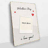 Дерев'яний Постер Valentine's Day з вашим фото А5, фото 2