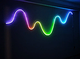 Гнучкий світлодіодний неон RGB на 5 м з пультом і блоком живлення SF-12VIC Декоративна стрічка в силіконі, фото 4