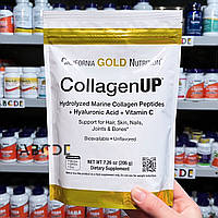 California Gold Nutrition, CollagenUP, гідролізований морський колаген (пептиди), з гіалуроновою кислотою і вітаміном С, 206 г