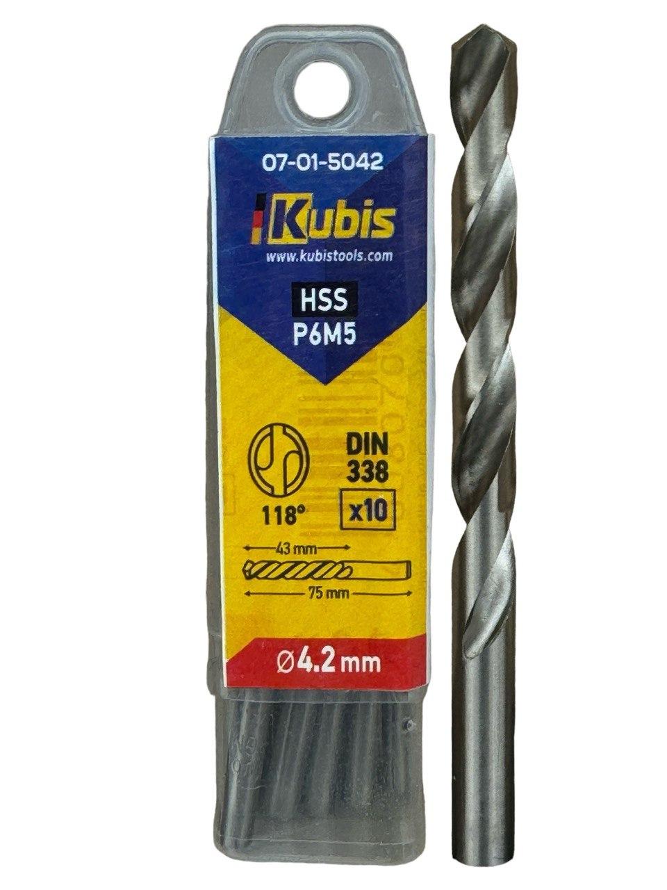 Свердло по металу Kubis Р6М5 4,2 мм (07-01-5140)