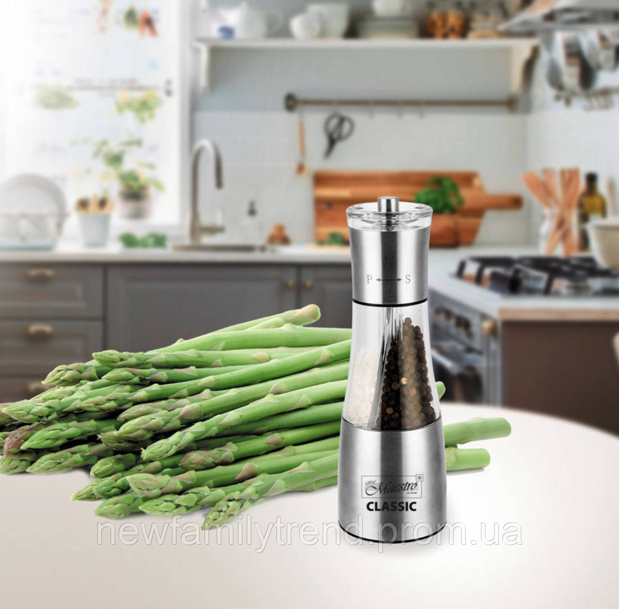 Млин для солі та перцю 2в1 Edenberg EB-3498 Керамічний ротатор для спецій 19.5х6.6 см, фото 1