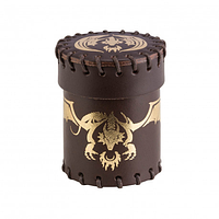 Стакан для дайсів Flying Dragon Dice Cup Brown & Golden Leather