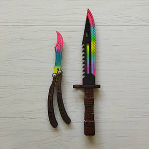 Дитячі ножі іграшки Набір дерев'яних іграшок з гри CS 2 Standoff 2 2 шт Іграшкова зброя 2 предметів