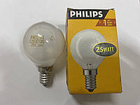 Лампа Philips 230v 25w P45 FR (матовая), цоколь Е14 (шарик люстровый)