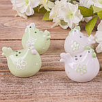 Набір для спецій Курочка біло-салатова 5 см: сільничка та перечниця Dz