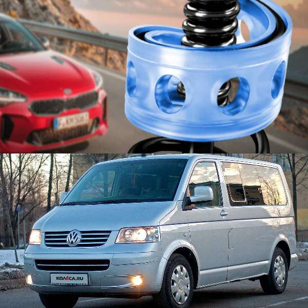 Автобафери силіконові на передні пружини Volkswagen Multivan T5 2003 - (проставки, подушки пружини)