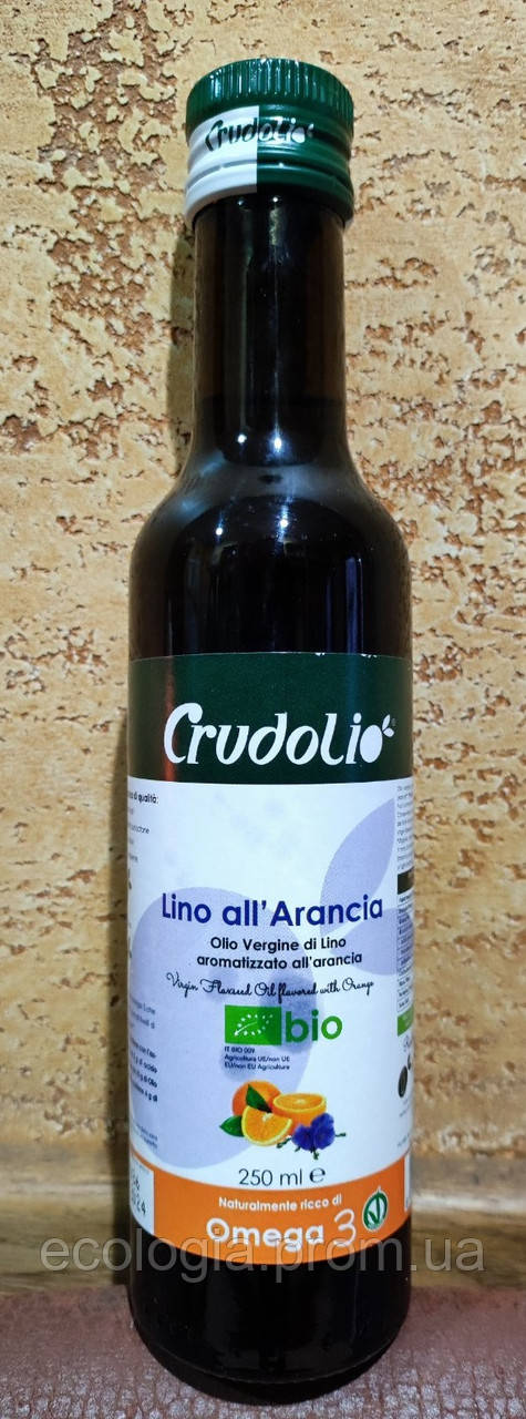 Lino полотно vergine di semi di lino con Arancia Сrudolio Organic Олію льону з апельсина, натуральний Лляне масло Італія 250 м