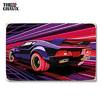 Настенный постер из дерева панно на стену TheGravix "De Tomaso Pantera" 57x37 cm