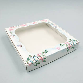 Коробка для пряників і печива з віконцем Гармонія 15х15х3 см