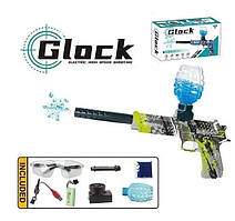 Пістолет Glock TK Group з водяними кулями орбізи автоматичний тип дії глушник від акумулятора окуляри Green (485645)(01-2)