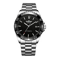 Стильные мужские часы, Механика с автоподзаводомWinner 8265 Silver-Black