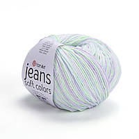 Yarnart JEANS SOFT COLORS (Ярнарт Джинс Софт Колорс) № 6201 (Пряжа напівбавовна, нитки для в'язання)