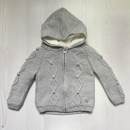 Курточка-светер сірий на замку (9-12м) (YOLA.BABY.SHOP) 9-12, фото 2