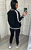 Жіночий стильний спортивний костюм Nike чорний трійка з футболкою (Найк трикотаж двуниткаТуреччина), фото 4
