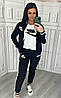 Жіночий стильний спортивний костюм Nike чорний трійка з футболкою (Найк трикотаж двуниткаТуреччина), фото 2