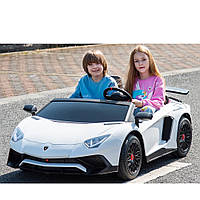 Детский двухместный электромобиль Lamborghini Aventador M 5738AL-1 мотор 200W, резиновые колеса / белый