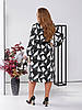 Літнє плаття довгі рукави вільного крою міді жатка розміри батал, фото 7