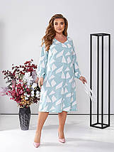 Літнє плаття довгі рукави вільного крою міді жатка розміри батал, фото 3