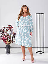 Літнє плаття довгі рукави вільного крою міді жатка розміри батал, фото 2