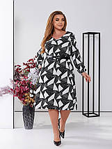 Літнє плаття довгі рукави вільного крою міді жатка розміри батал, фото 5