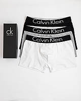 Набор мужских трусов боксеров Calvin Klein 3 штук комплект качественных трусов боксеров в коробочке