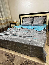 Постільна білизна для односпального ліжка сіра полуторка, фото 2