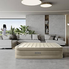 Intex 64428 надувне ліжко двоспальне (203х152х46 см) з вбудованим електронасосом, фото 5