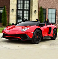 Детский двухместный электромобиль Lamborghini Aventador M 5738AL-3 мотор 200W, резиновые колеса / красный