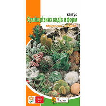 Кактус, суміш різних видів і форм, 0,2 г, насіння Яскрава