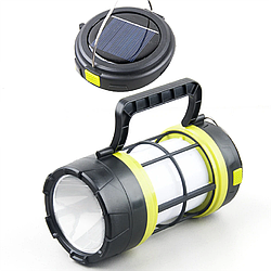 Переносний ліхтар із сонячною батареєю та повербанком, LED F-910 / Похідний портативний ліхтар