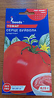 Насіння томат Серце Буйвола супергігант H=1,8-2м, плоди 600-800г