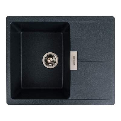 Мийка кухонна гранітна Platinum ZIRKONE 620x500x200 (матова, антрацит)
