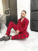 Червона піжама. Чоловічий одяг для сну і дому. Костюм повсякденний домашній., фото 2