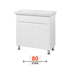 Тумба T028047 Сіметрі біла 80+умивальник Модуо 8013