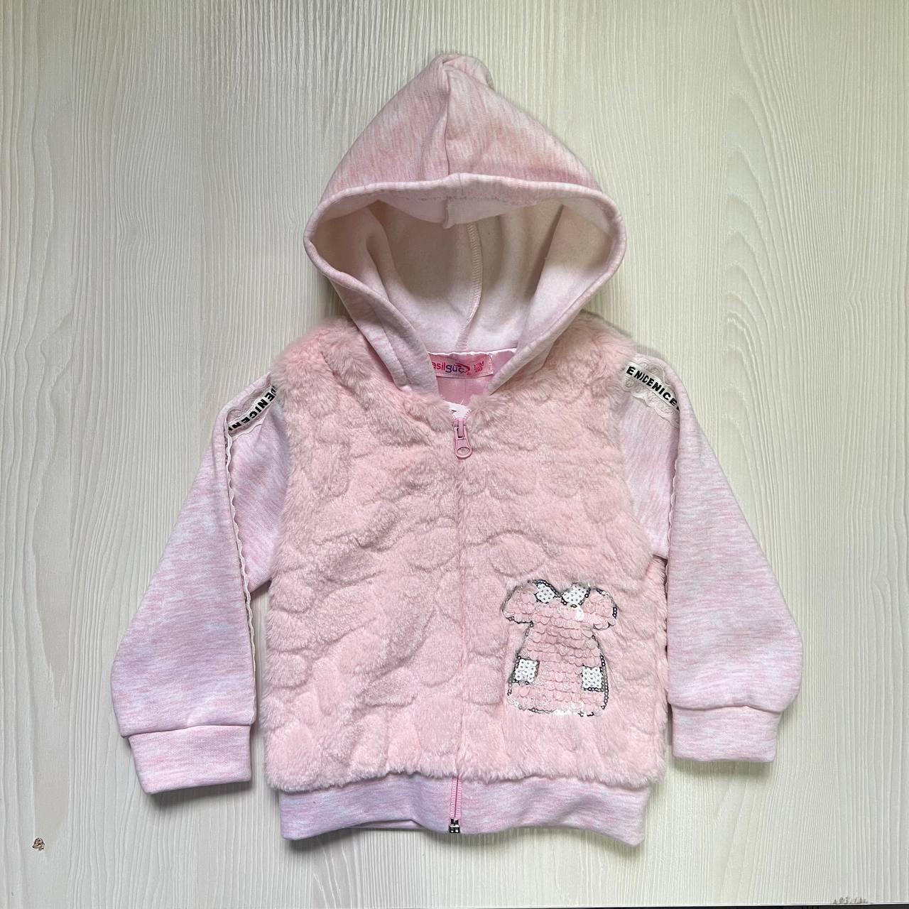 Курточка-светер рожевий на замочку (24м) (YOLA.BABY.SHOP) 24