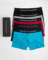 Мужские трусы Tommy Hilfiger 5 штук набор мужских хлопковых трусов боксеров томми в подарочной коробке