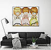 Набір для вишивання за нанесеною на канву схемою "Three Little Angels 2". AIDA 14CT printed 55*39 см, фото 10