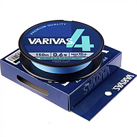 Шнур Varivas 4 150m-PE0.6 10lb water blue