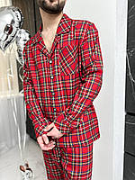 Червона чоловіча піжама. Нічний одяг комплекти. Костюм домашній чоловічий., фото 2