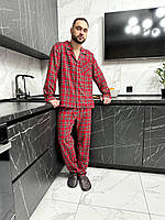 Червона чоловіча піжама. Нічний одяг комплекти. Костюм домашній чоловічий., фото 3