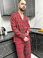 Червона чоловіча піжама. Нічний одяг комплекти. Костюм домашній чоловічий., фото 5