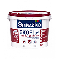 Інтер єрна латексна фарба матова Снєжка (Sniezka) ЕКО Plus, білий, 10 л/13.7 кг