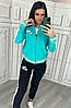 Жіночий стильний спортивний костюм Nike бірюза трійка з футболкою (Найк трикотаж двуниткаТуреччина), фото 5